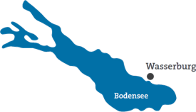 Bodensee mit Markierung Wasserburg